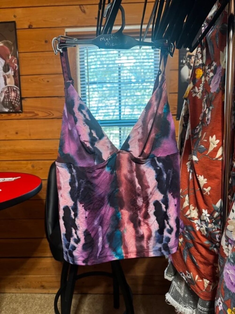 Natural Life Purple Tie-Dye V-Neck Cami Tank Top – Small